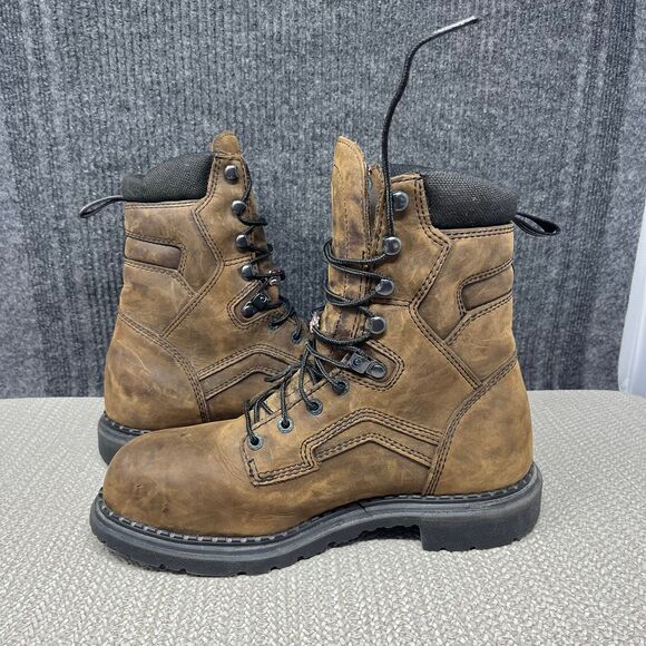 Red Wing 4414 Waterproof Brown Leather Steel Toe Safety Work Boots Mens 9 2E